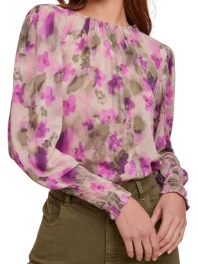 Bella Dahl Smocker Sleeve Floral Camo Print