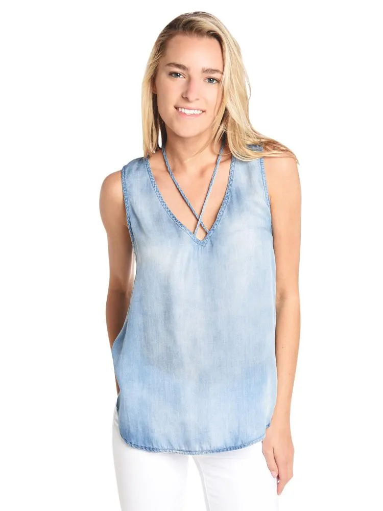     BELLA DAHL  Strap V Neck Tank    