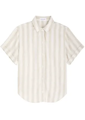 BELLA DAHL Striped slubbed woven shirt -                         -                     -                