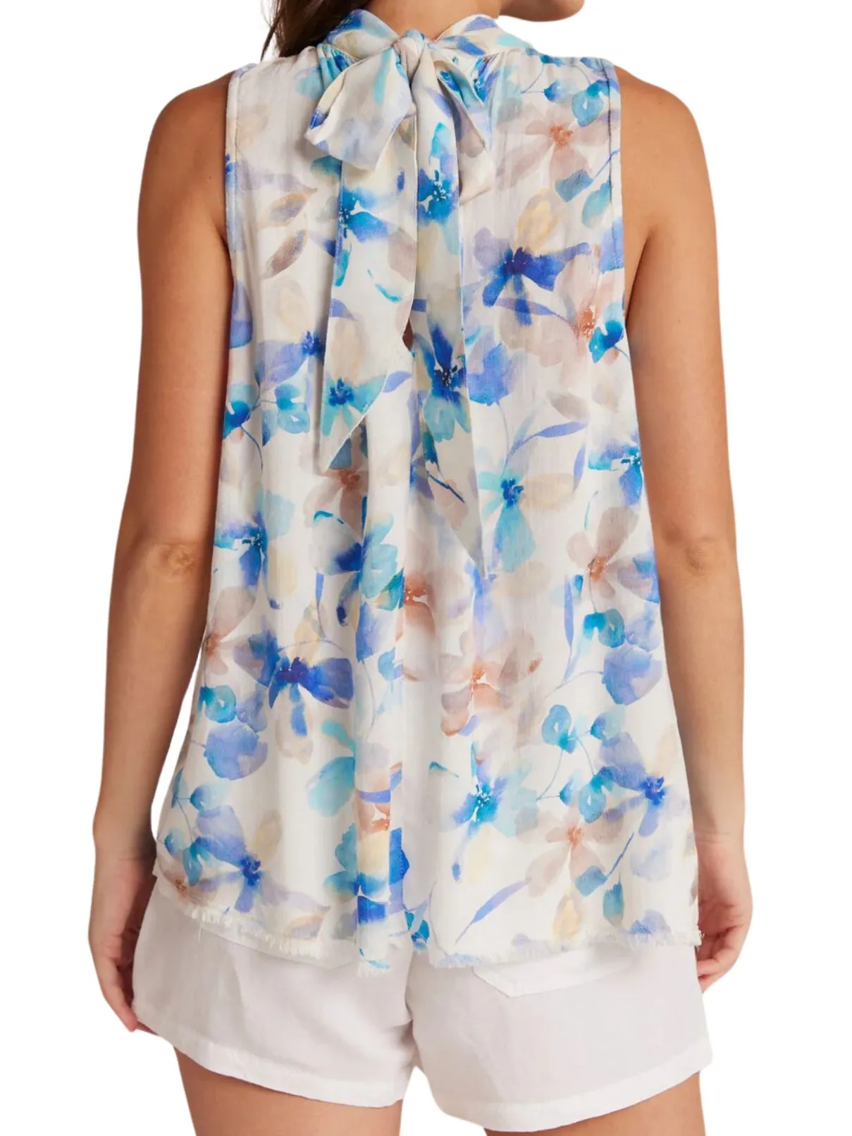 Bella Dahl Tie Back Halter in Malibu Floral Print