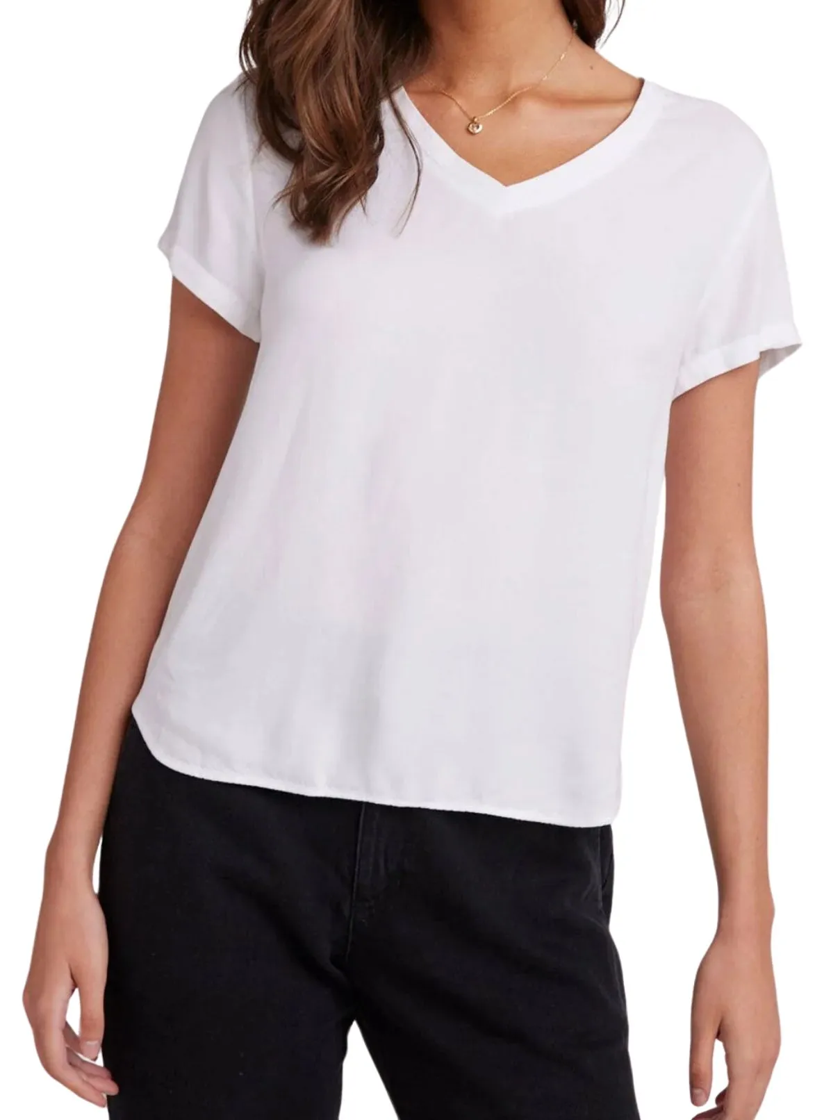 Bella Dahl V-neck Tee in White