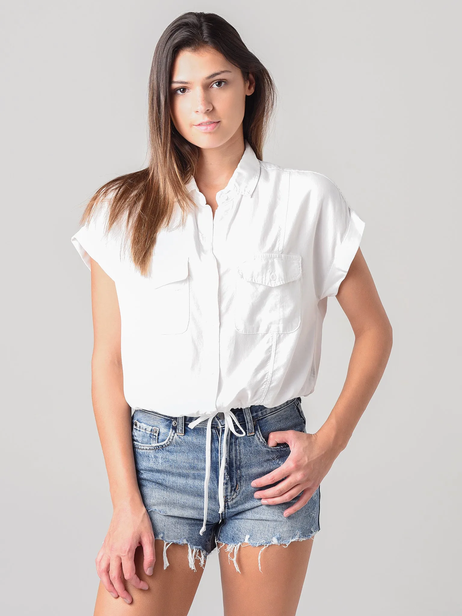     BELLA DAHL  Women's Short Sleeve Utility Shirt    