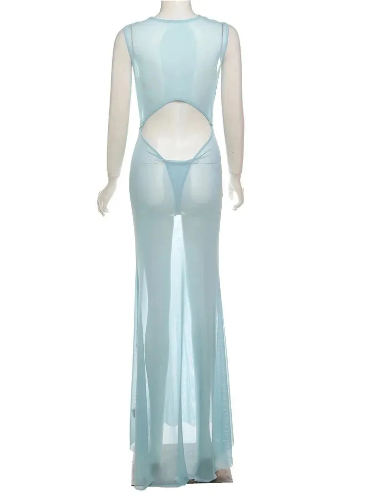 Blue Skies Sheer Cover Up Maxi