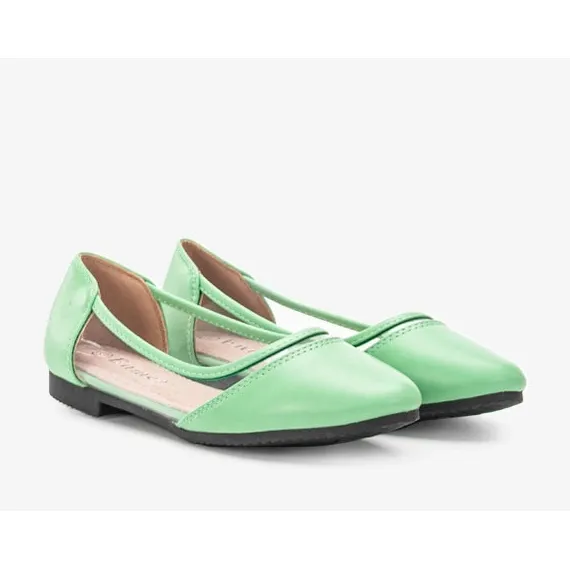 BM Green semi-transparent Juva ballerinas