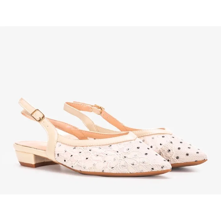 BM Marlioz beige lace ballerinas