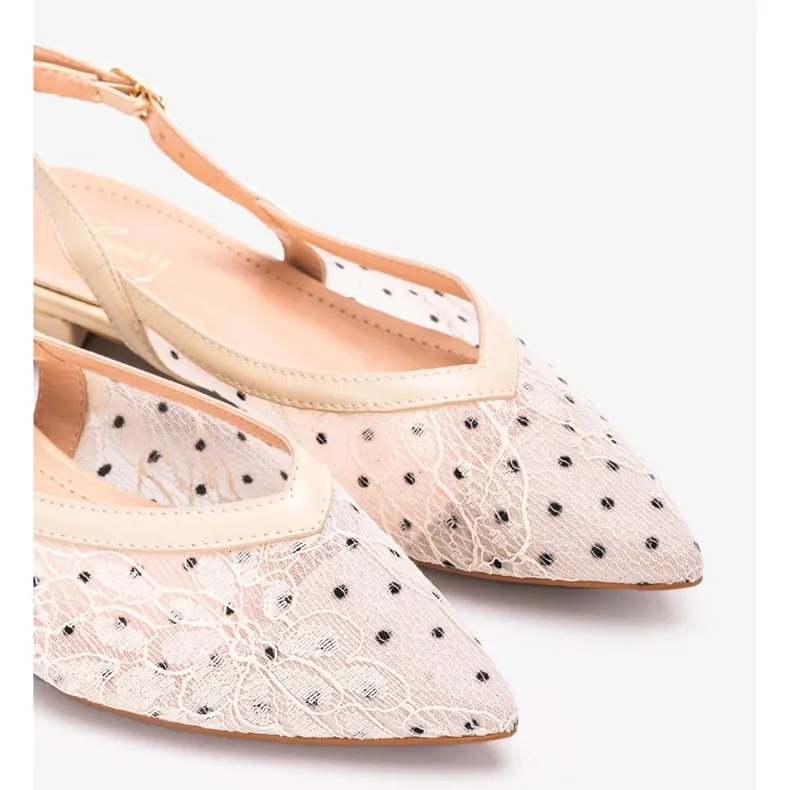 BM Marlioz beige lace ballerinas