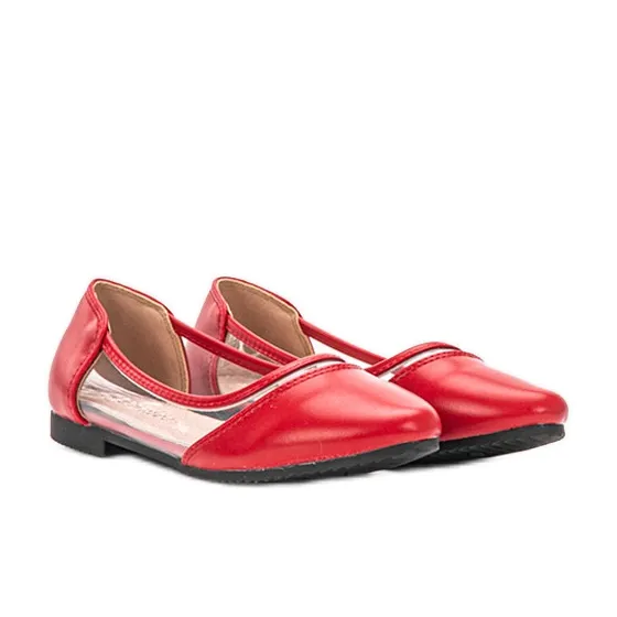 BM Red semi-transparent Juva ballerinas