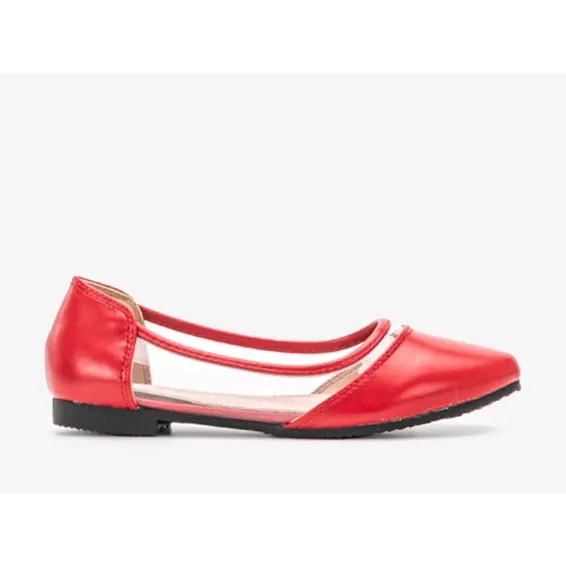 BM Red semi-transparent Juva ballerinas