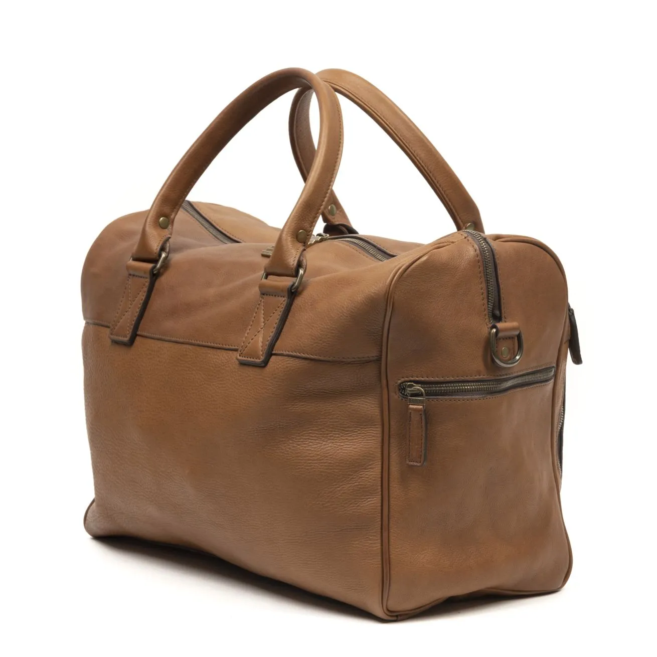 Booker Leather Cabin Duffel in Seven Hills Umber by Moore & Giles