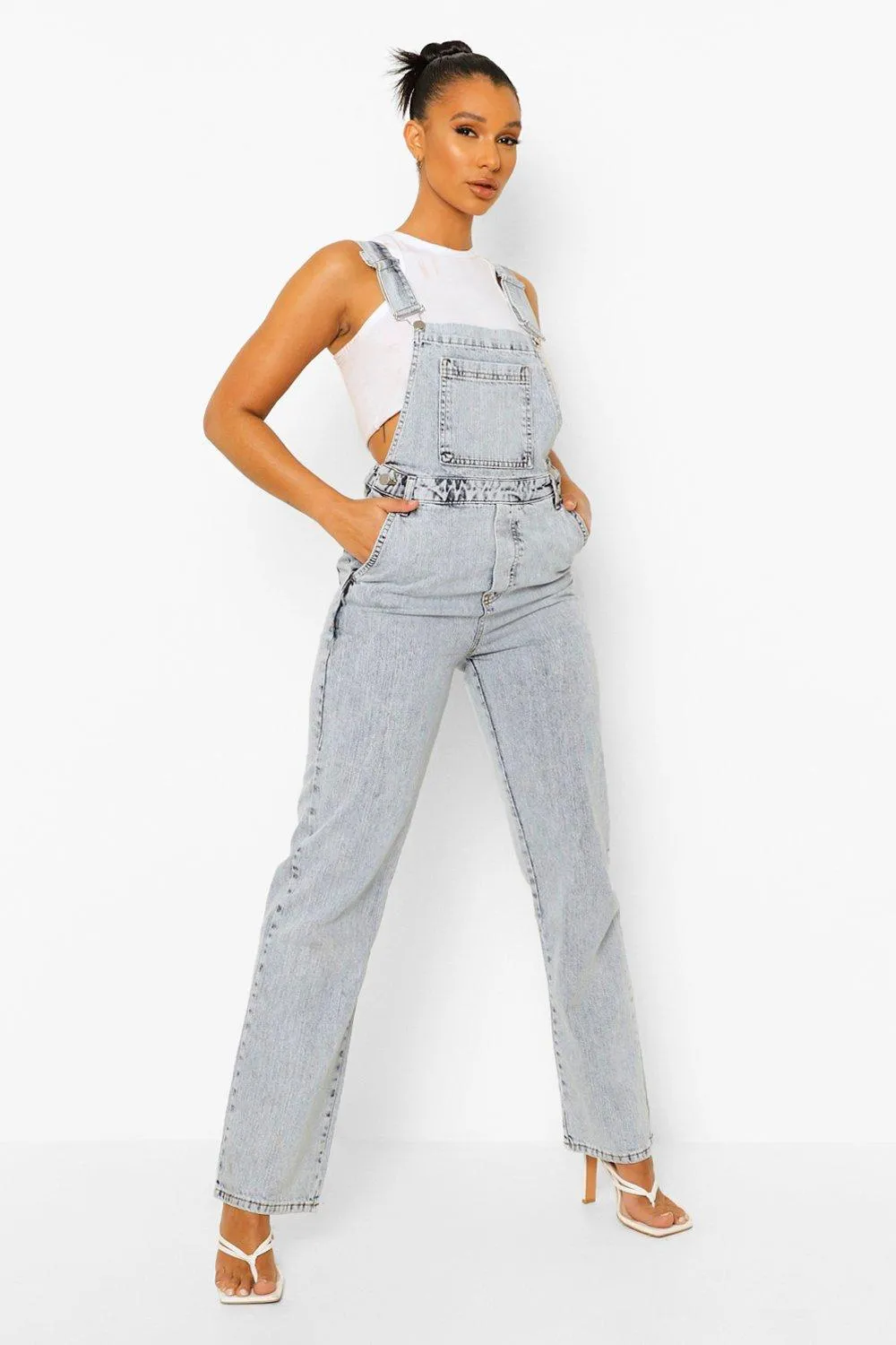 Boyfriend Fit Denim Overalls