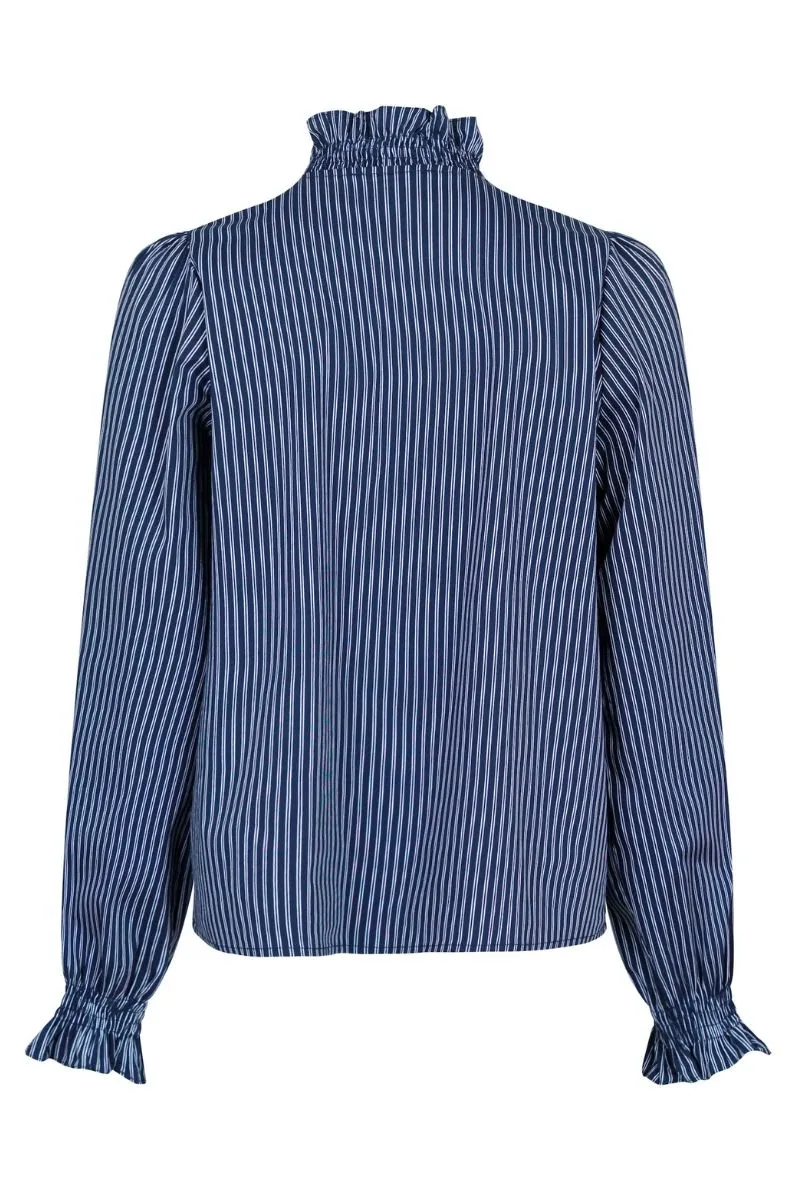 Brielle Multi Stripe Shirt 161395 | Dark Navy | Bluse fra Neo Noir