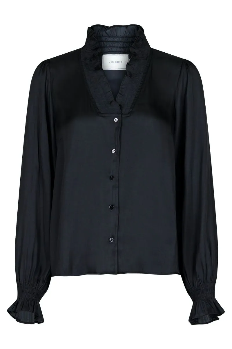 Brielle Satin Blouse 159966 | Black | Bluse fra Neo Noir