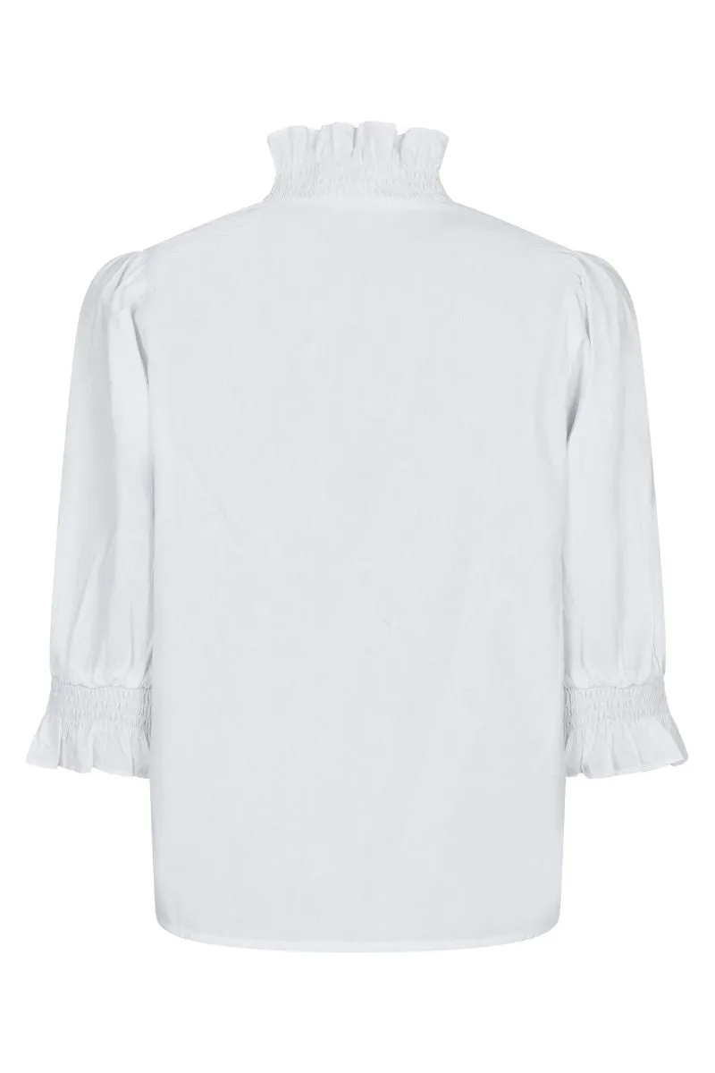 Briony C Poplin Blouse | White | Bluse fra Neo Noir