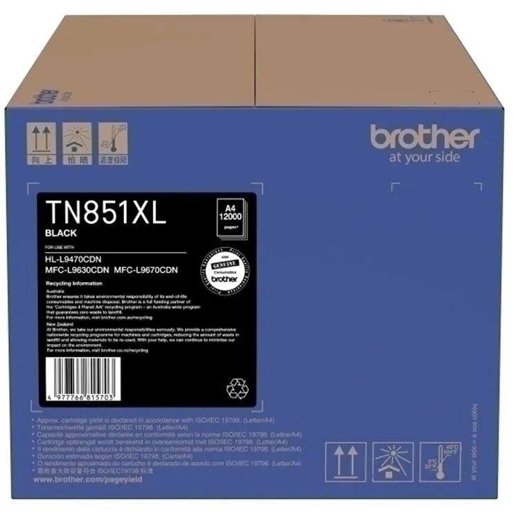 Brother TN851XL Toner Ink Cartridge Black Original Genuine TN-851XLBK