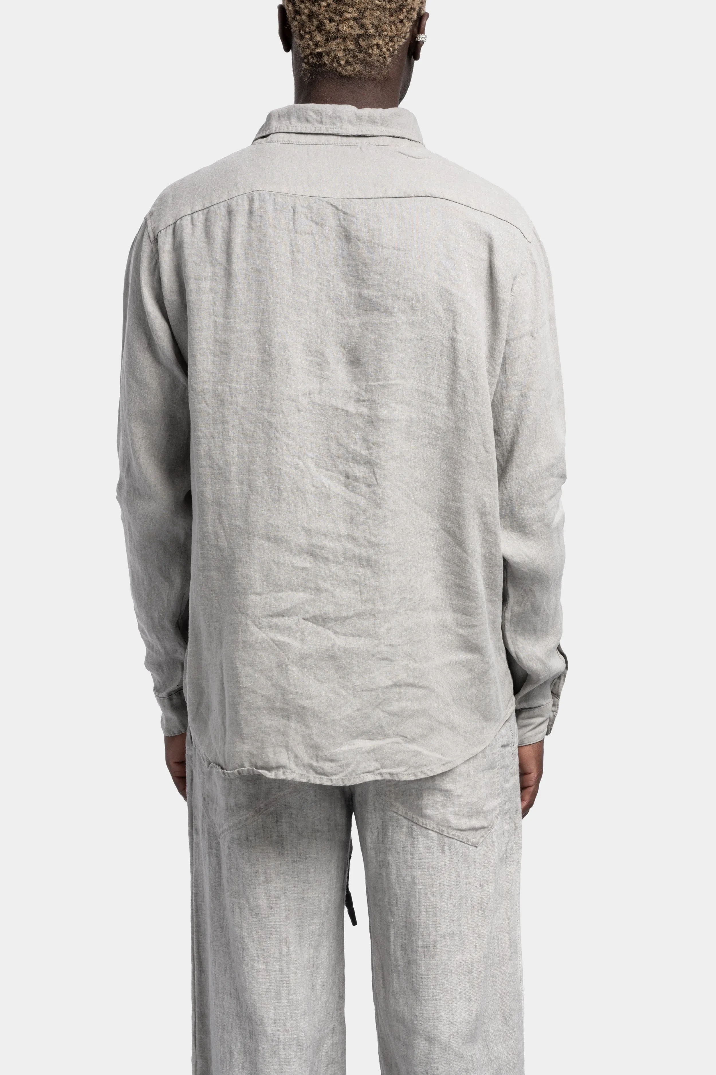 Button up linen shirt, Light Grey