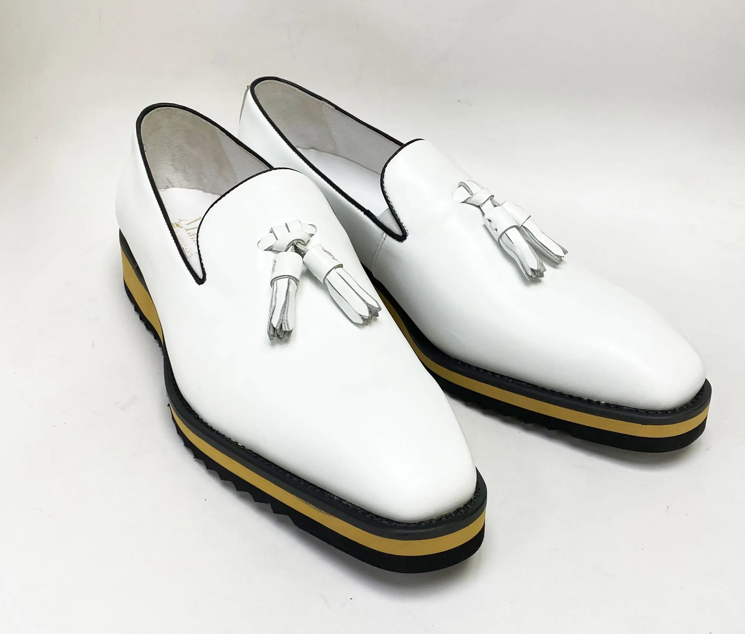 Calfskin Slip-On Tasseled Loafer White