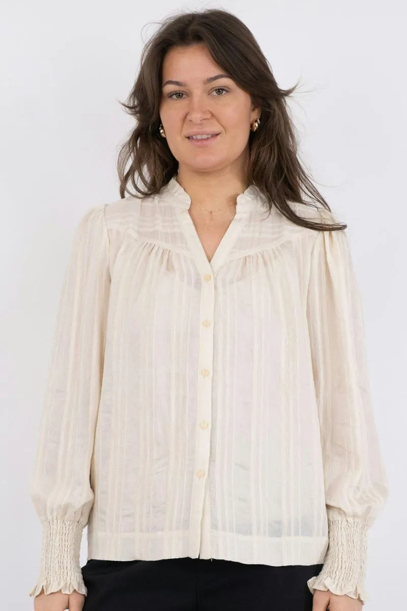 Camisa Stripe Blouse 162082 | Creme | Bluse fra Neo Noir