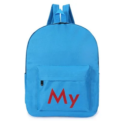 Canvas Backpacks Student School Bag Letter Print Rucksack Women Men Travel Pack Laptop Graffiti Bolsa Mochila