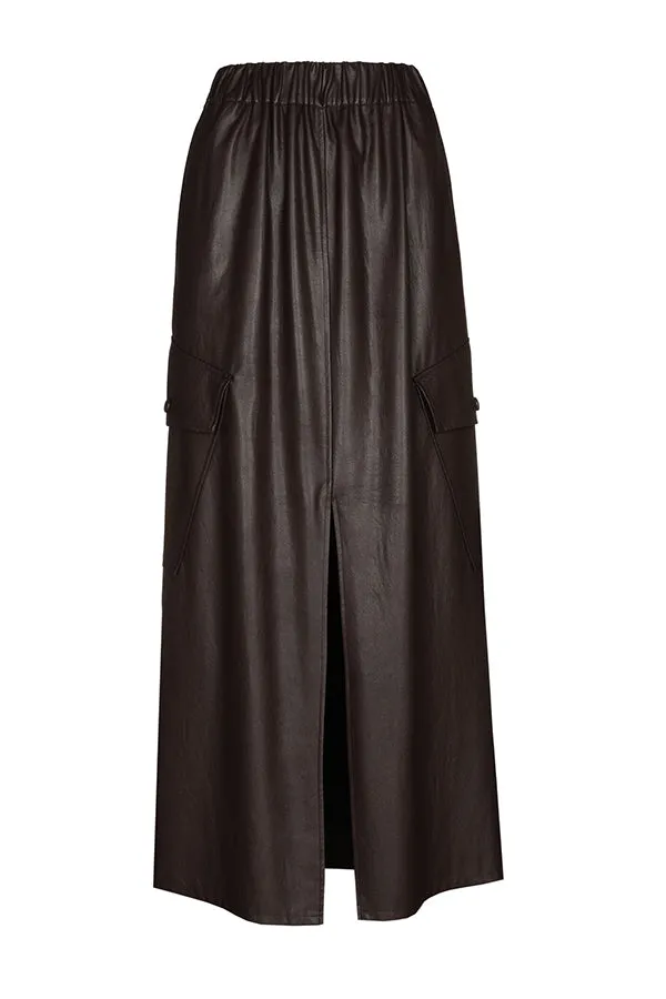 Caroline Biss ANKLE-LENGTH STRAIGHT ECO-LEATHER SKIRT