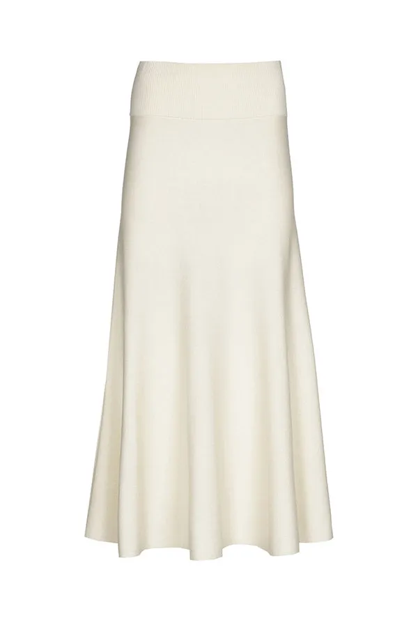 Caroline Biss BEIGE STRETCH JERSEY SKIRT