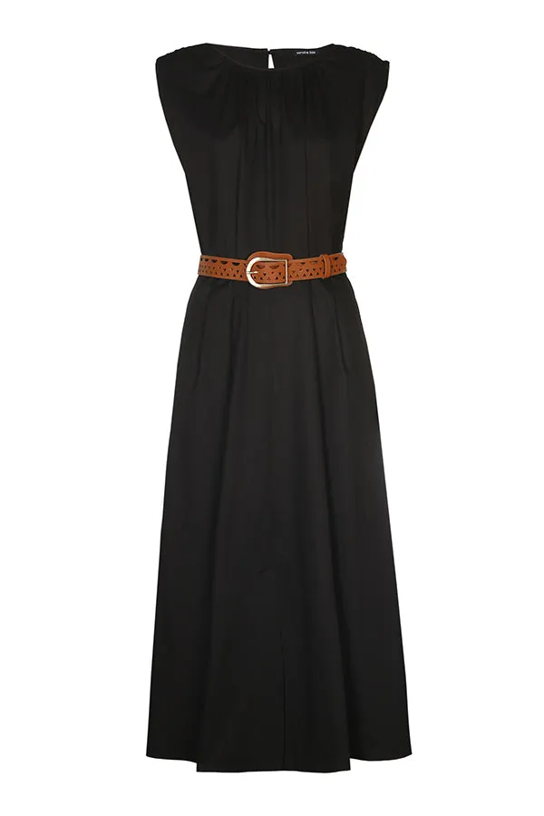 Caroline Biss BELTED COMFORTABLE FLOWING DRESS