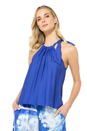 Caroline Biss BLUE LOOSE-FIT LONG TOP