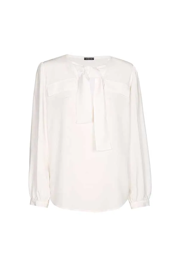 Caroline Biss BOW EFFECT POPLIN BLOUSE