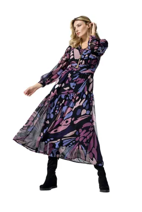 Caroline Biss BUTTERFLY PRINT LOOSE LONG DRESS