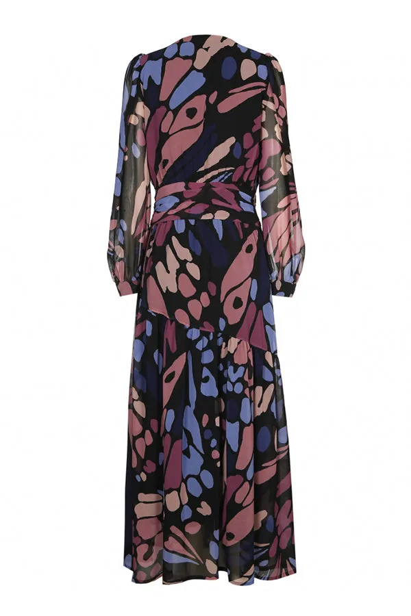 Caroline Biss BUTTERFLY PRINT LOOSE LONG DRESS