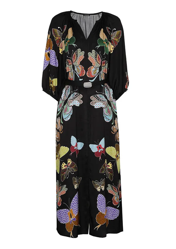 Caroline Biss BUTTERFLY STRAIGHT-FITTING MIDI DRESS