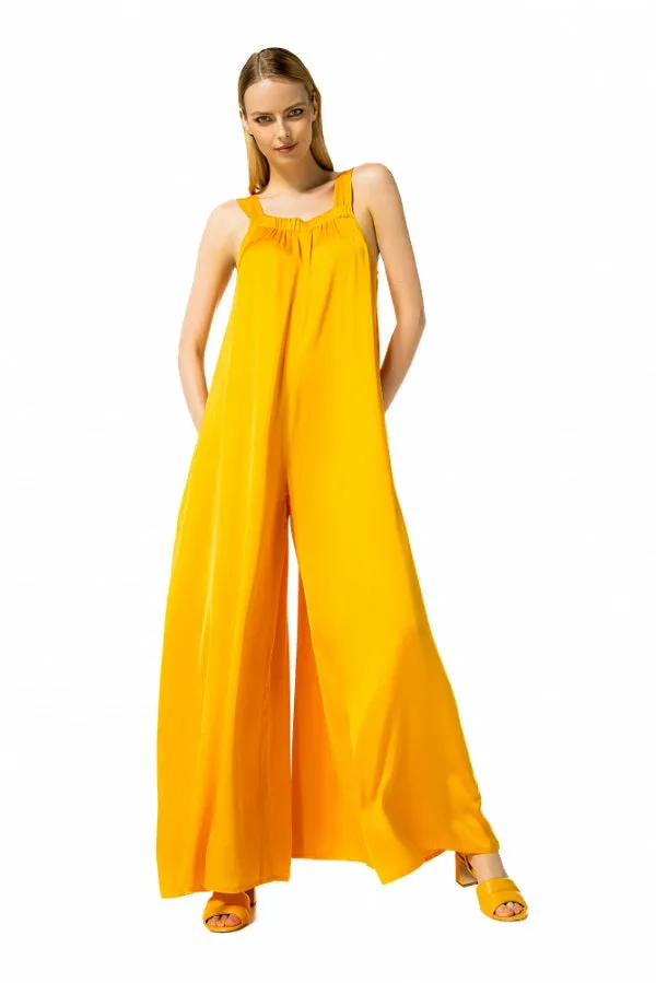 Caroline Biss DRESS-LIKE SHINY WIDE JUMPSUIT