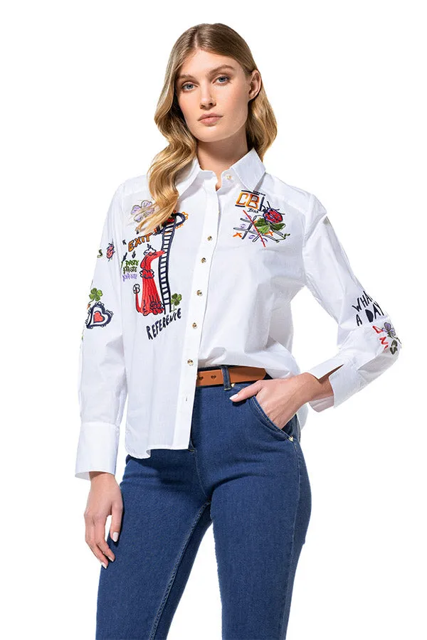 Caroline Biss EMBROIDERED COTTON SHIRT