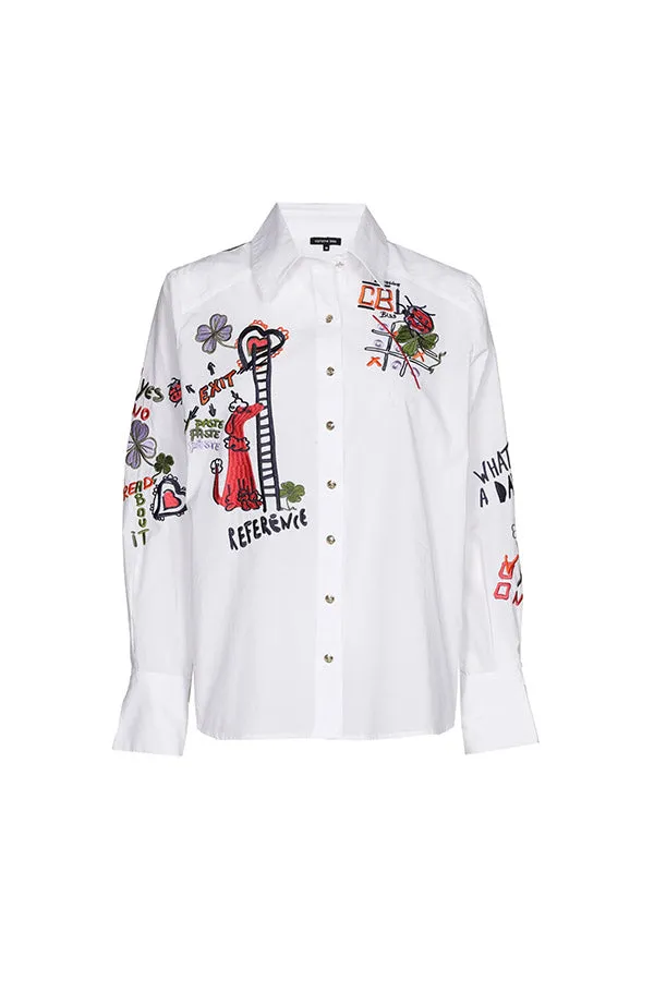 Caroline Biss EMBROIDERED COTTON SHIRT