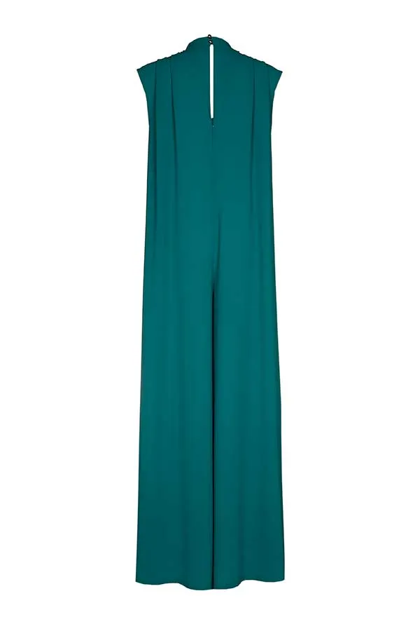 Caroline Biss EMERALD WIDE LEG CREPE JUMPSUIT