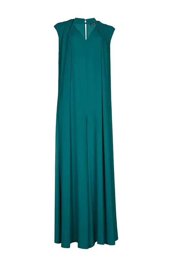 Caroline Biss EMERALD WIDE LEG CREPE JUMPSUIT