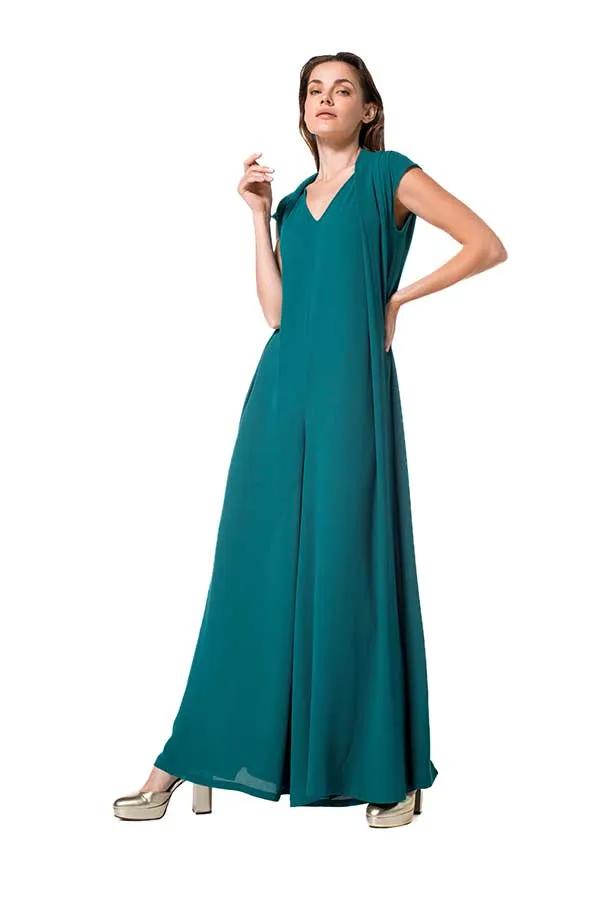 Caroline Biss EMERALD WIDE LEG CREPE JUMPSUIT