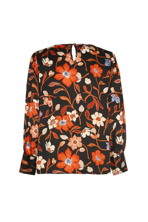 Caroline Biss FLORAL PRINT SHORT SUPPLE BLOUSE