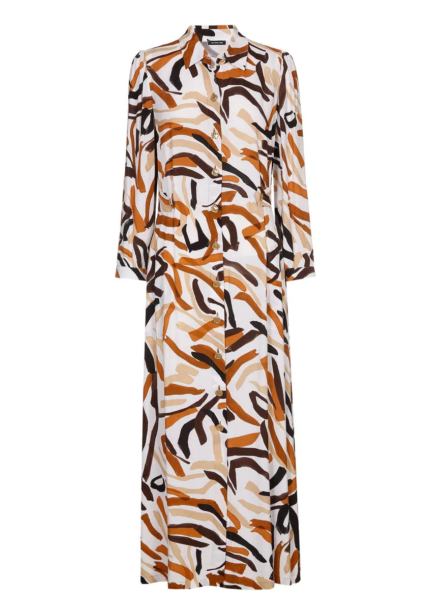 Caroline Biss FLOWING MIDI PRINTED VISCOSE DRESS