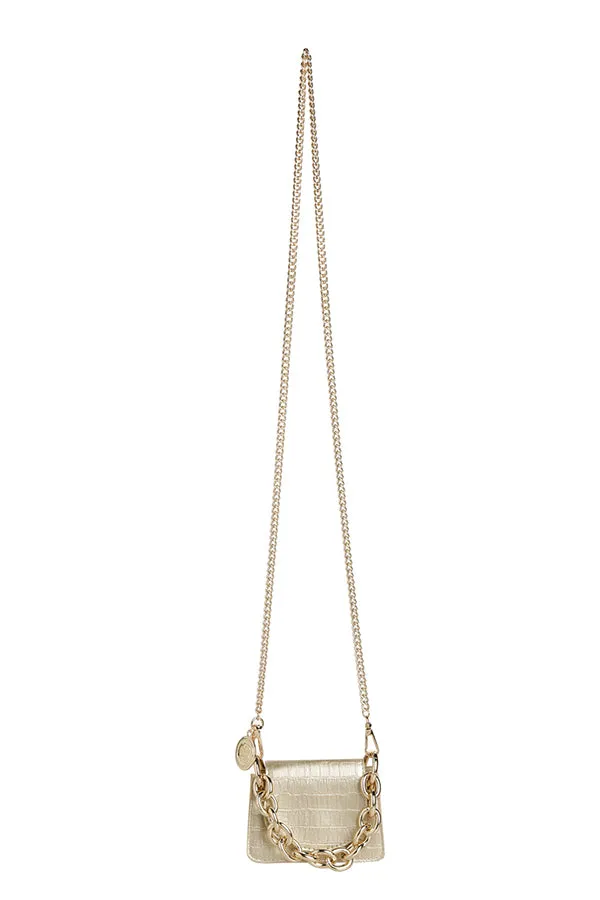 Caroline Biss GOLD SMALL CROSSBAG