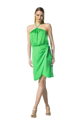 Caroline Biss GREEN SHORT SHINY DRESS