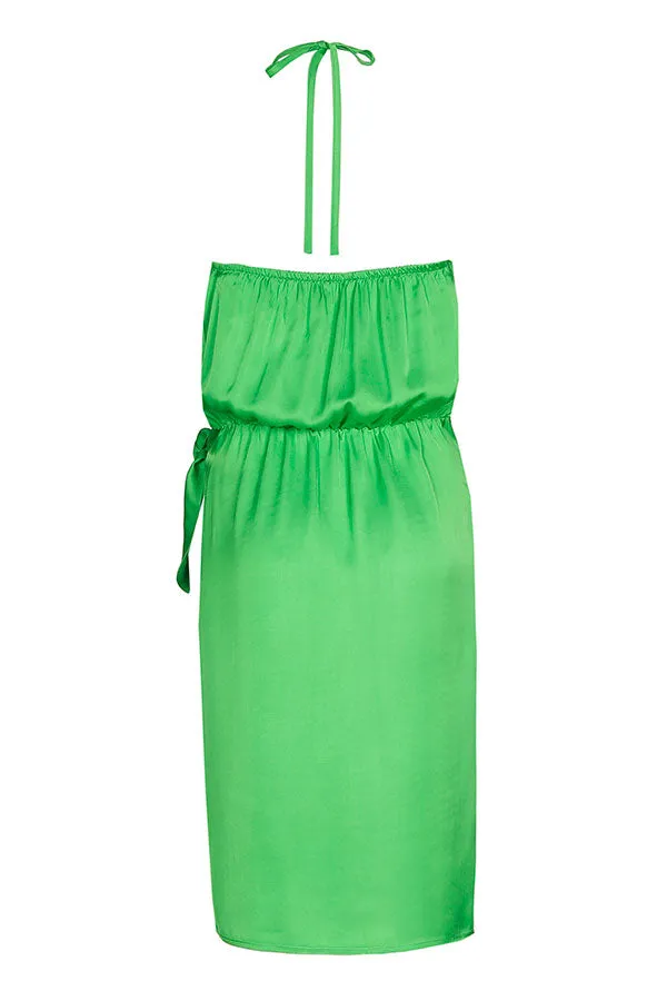 Caroline Biss GREEN SHORT SHINY DRESS