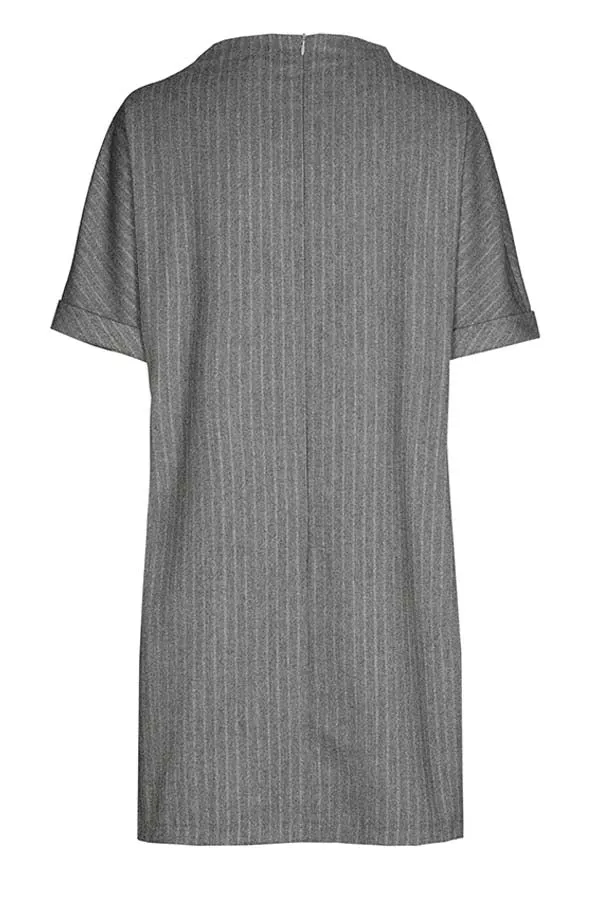 Caroline Biss GREY STRAIGHT-FITTING ASYMMETRIC SHORT DRESS