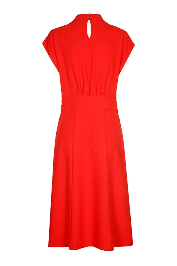 Caroline Biss HIGH NECK LOOSE CREPE DRESS