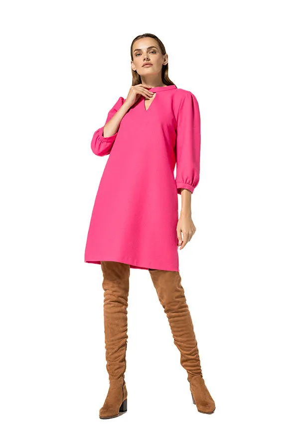 Caroline Biss HOT PINK STRAIGHT-FIT DRESS