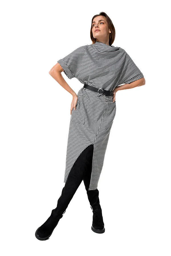 Caroline Biss HOUNDSTOOTH SLIGHTLY FITTED STRETCH DRESS