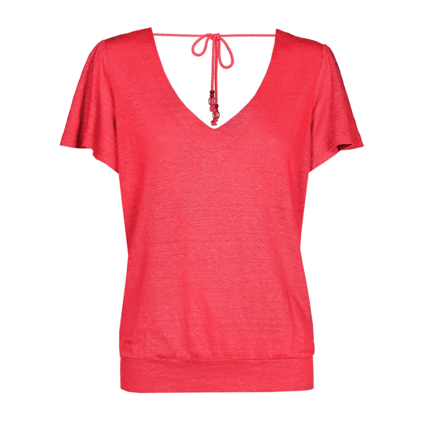 Caroline Biss JERSEY LINEN STRAIGHT T-SHIRT