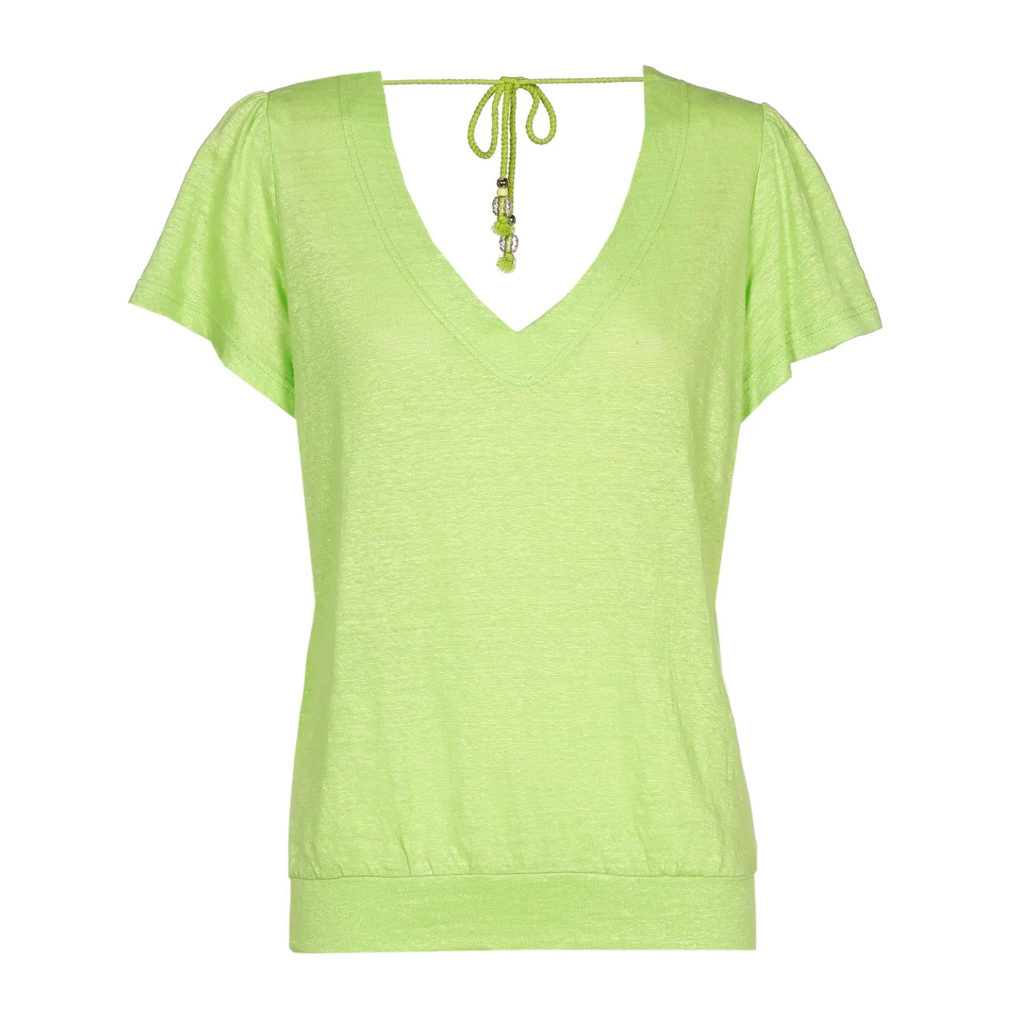 Caroline Biss JERSEY LINEN STRAIGHT T-SHIRT