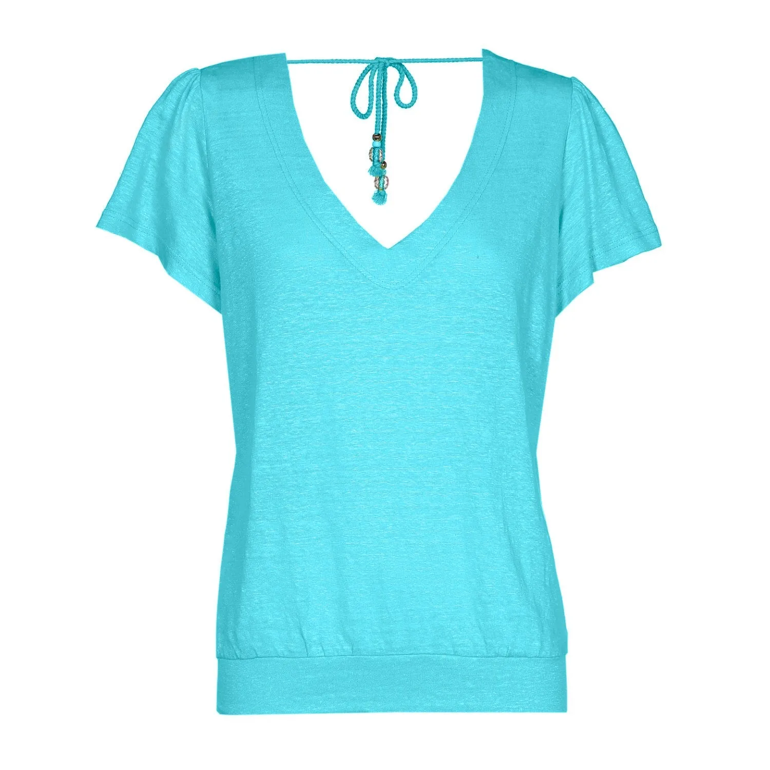 Caroline Biss JERSEY LINEN STRAIGHT T-SHIRT