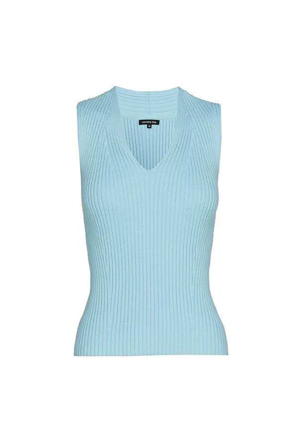 Caroline Biss LAGOON FITTED KNITTED TOP