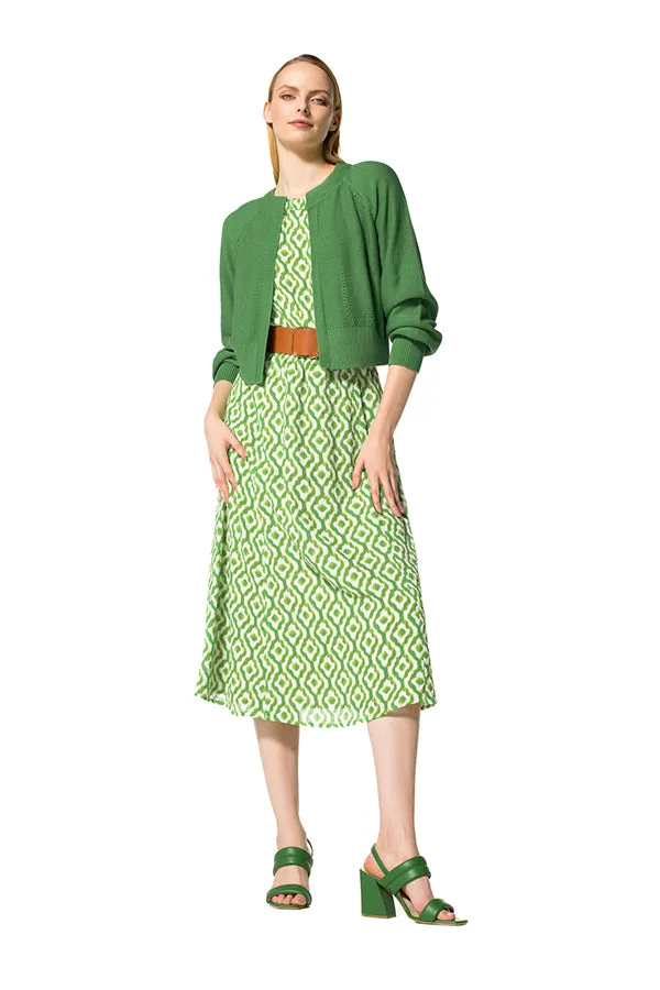 Caroline Biss LIME GREEN PRINTED FLOWING DRESS